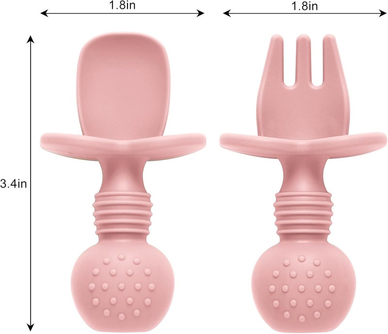 Eascrozn 6 Pack Baby Spoons and Forks Set, Silicone Baby Spoons Self Feeding 6 Months for Toddler Utensils,BPA Free, Baby Led Weaning Supplies Feeding Essentials,Dishwasher and Boil Safe - Image 3